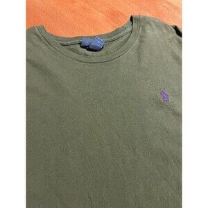 Men’s Polo Ralph Lauren Short Sleeve T-Shirt LARGE Olive Green Purple Pony Tee